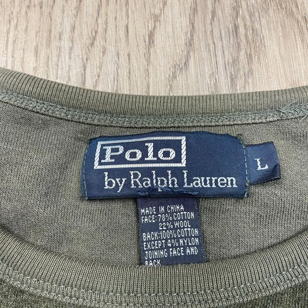 Polo Ralph Lauren Sweater Mens Large Crewneck Wool Patch Pullover